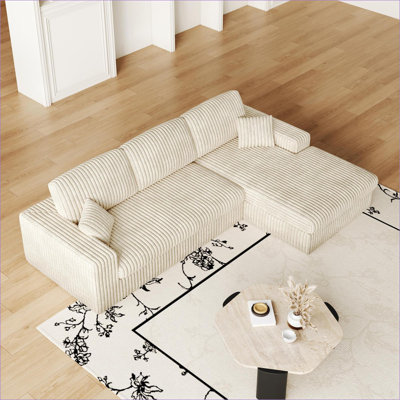 Bodie Upholstered Sectional Sofa with Reversible Recliner & Pillows