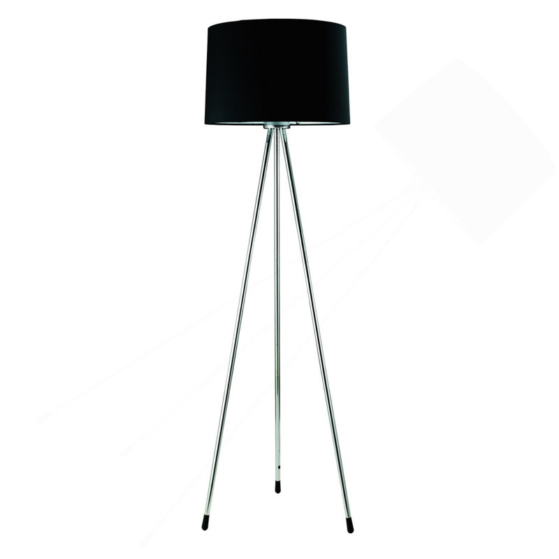 Lampe sur pied 59 po en métal avec finition noire 59 po, Noir