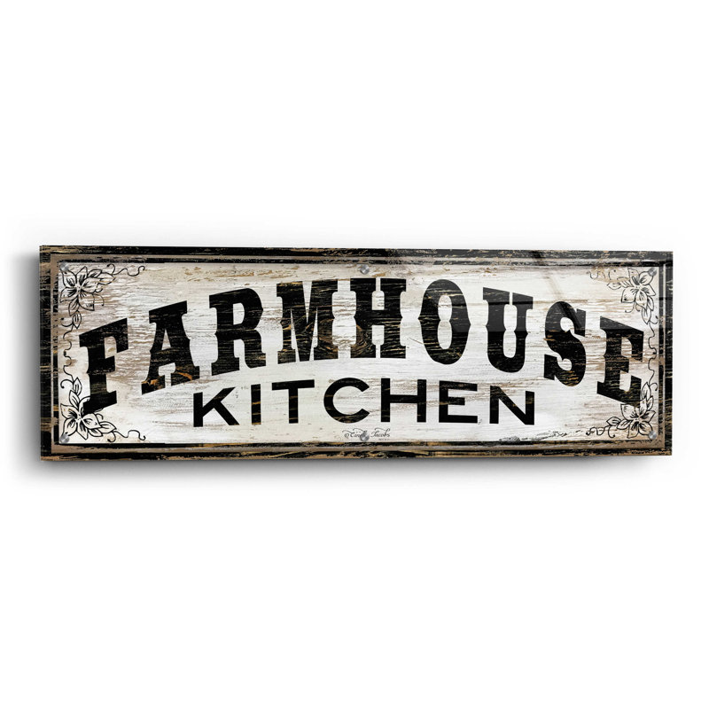 «Farmhouse Kitchen» par Cindy Jacobs - Art textuel sans cadre, H 12 po x l 36 po x P 0,2 po