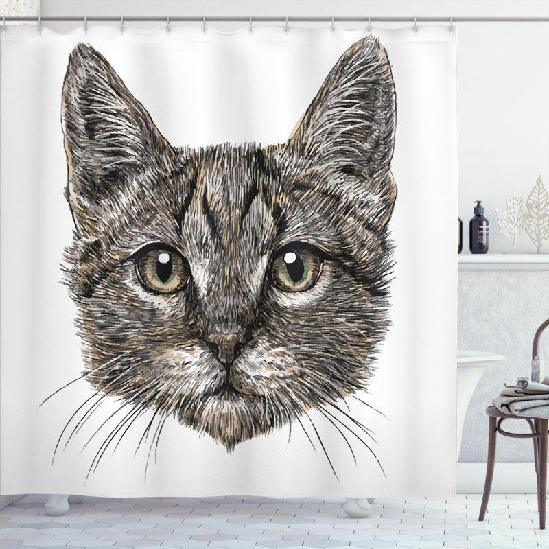 Shower Curtain with Hooks Included, 69" W x 84" L