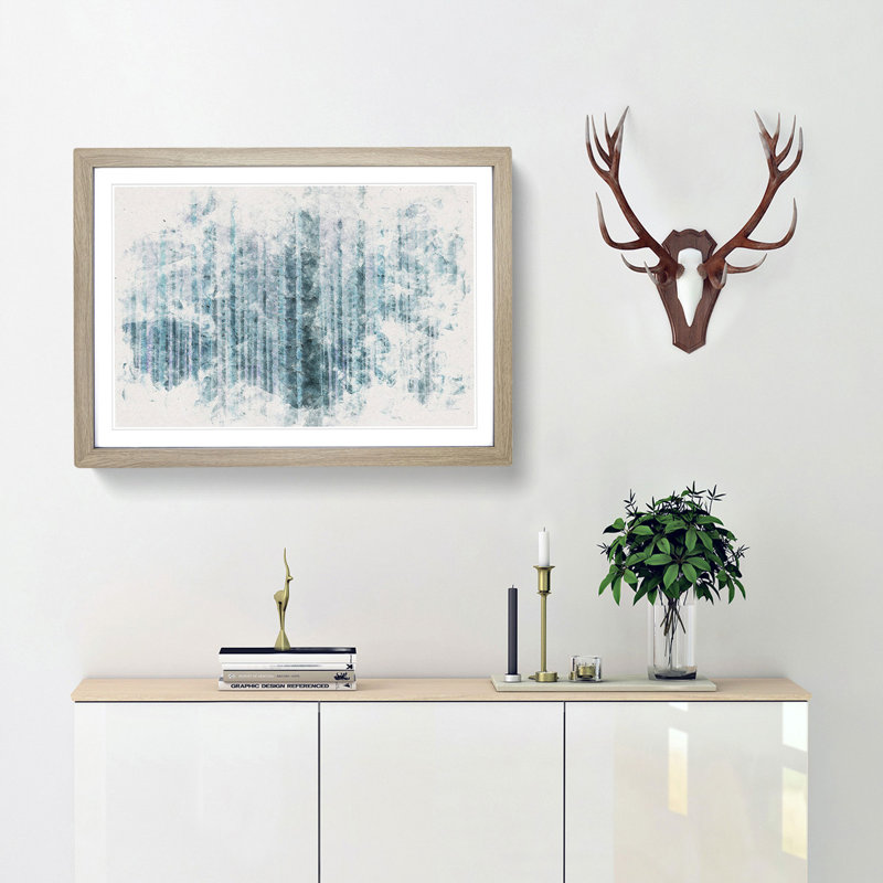 Forest in the Blue - Framed Print, 40cm H x 60cm W x 2cm D, Oak Framed