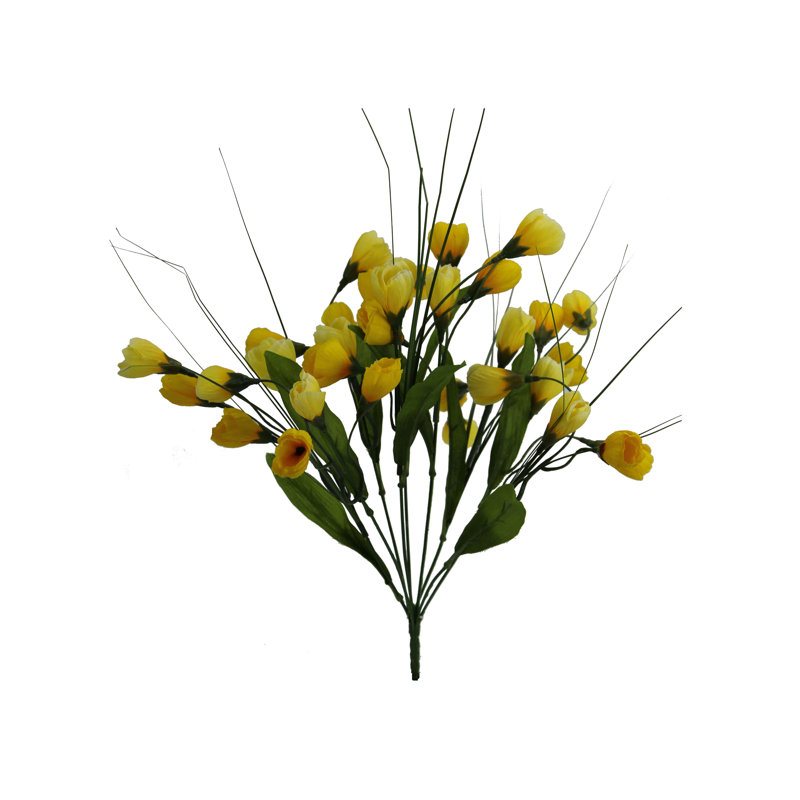 Yellow Silk and Plastic Crocus Flower Arrangement