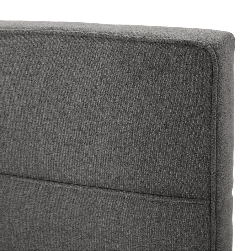 Tête de lit très grand / très grand moderne avec surpiqûres gaufrées et bords passepoilés, hauteur réglable de 48,5 à 53 po, partie de lit gris anthracite