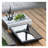 Waverly Mirrored Rectangle Tray, Medium, Silver MDF with Etched Motifs