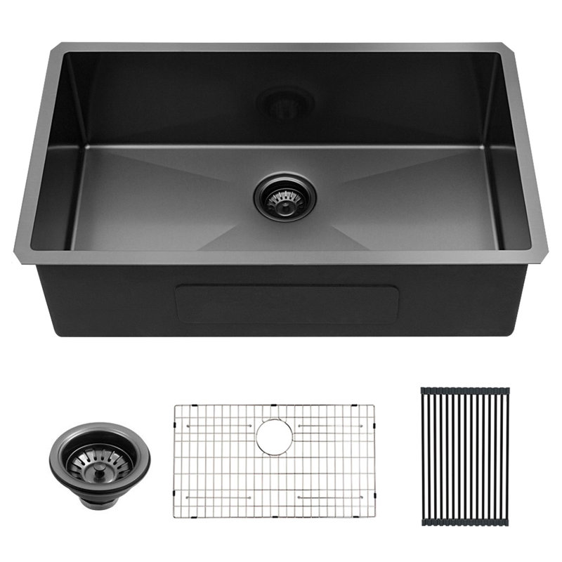 28'' L Undermount Single Bowl Stainless Steel Kitchen Sink