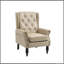 Fauteuil à structure en bois, fauteuil d'appoint moderne avec pieds en bois robustes pour la chambre du salon (polyuréthane brun)-308492195