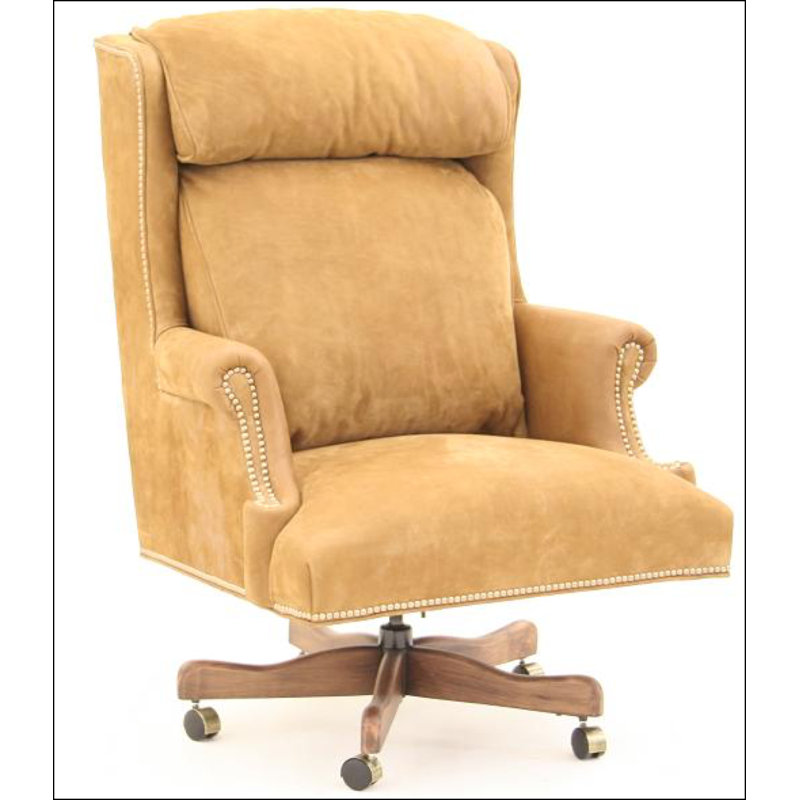 Swivel Executive Chair, Bella Black Performance Velvet, Old Gold E, Brushy Bayou