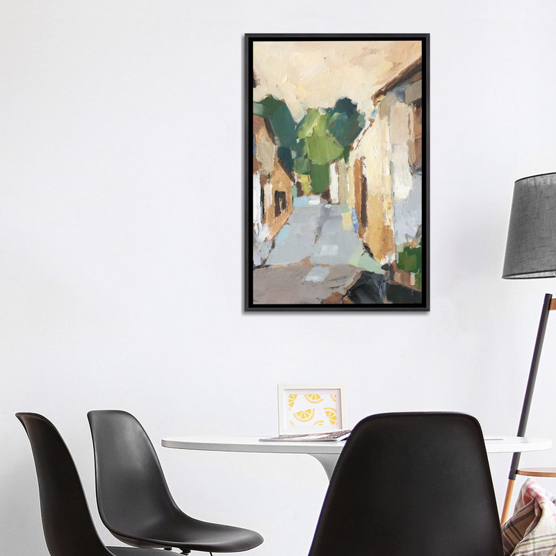 "Village Streets I" par Ethan Harper, reproduction d’art, Encadrement noir décoloré, H 40 po x l 26 po x P 1,5 po