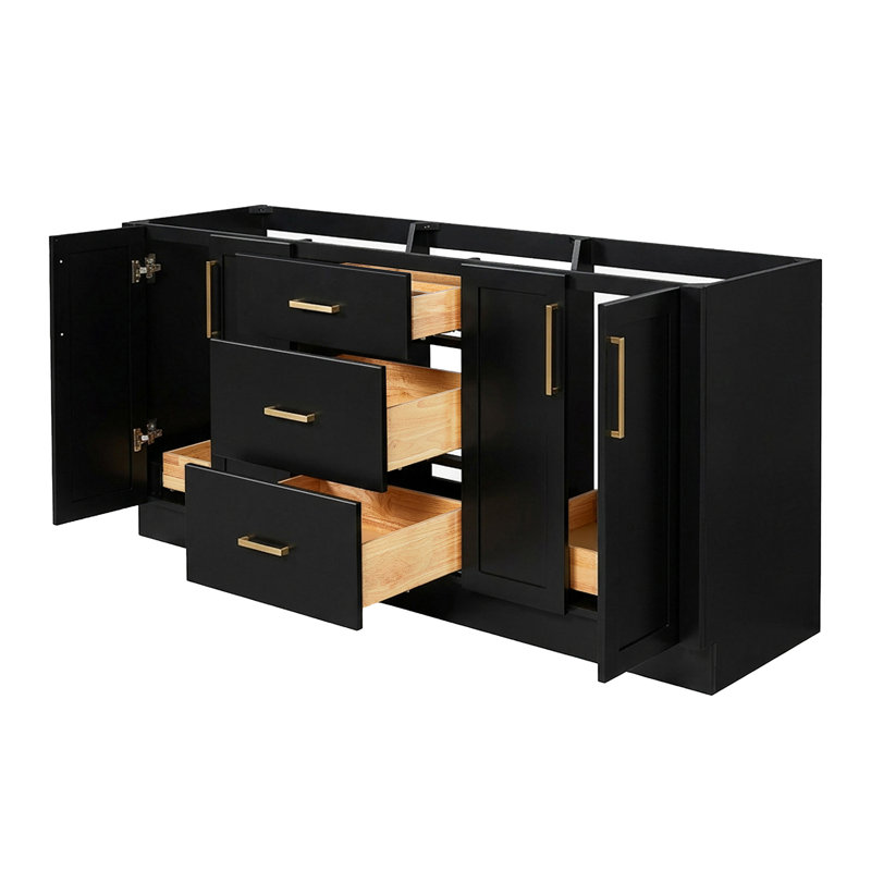  Base de meuble-lavabo double 72 po Loren, Black
