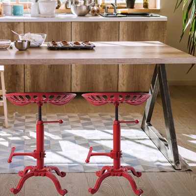 Ensemble de 2 tabourets de bar industriels rustiques