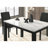 Syon Dining Table, 47 Inch White Faux Marble Top, Black Wood Legs-118708318