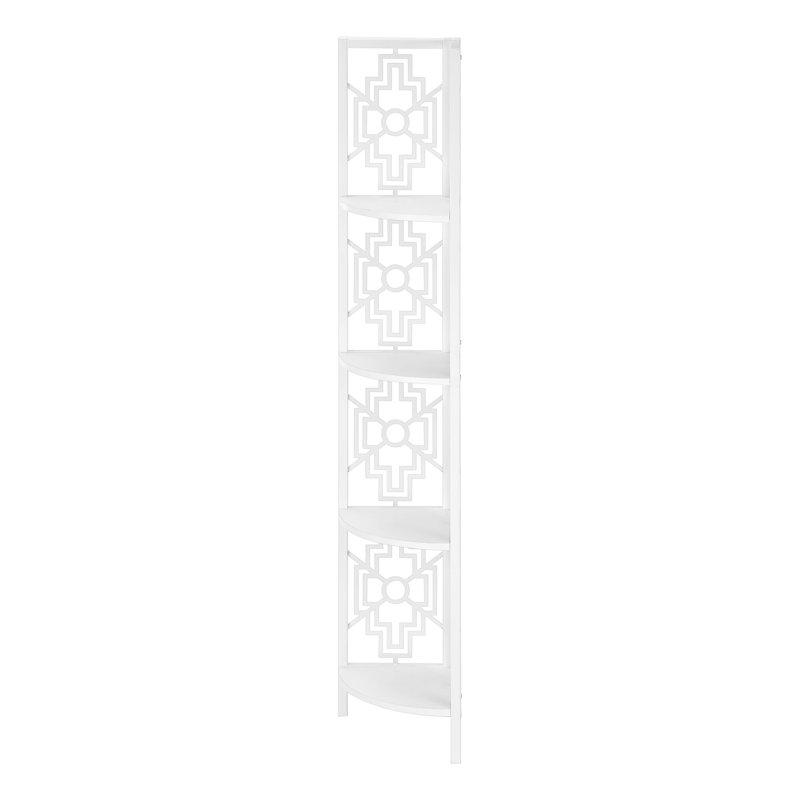 Bibliothèque, bibliothèque, étagère, d'angle, 4 niveaux, H 62 po, bureau, métal stratifié, transitionnel, Blanc