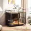 Grande cage d'intérieur robuste pour chien, 41 po avec des meubles de caisse pratiques pour l'alimentation et le rangement, pour les options de mâcher pour chiens