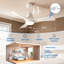 42 po Ventilateur de plafond standard à 3 pales avec fixation à tige fixe avec lumière DEL à intensité variable, télécommande, moteur à courant continu réversible