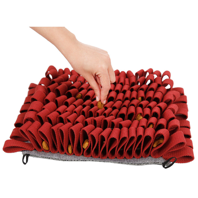 Tapis de jeu anti-dérapant pour animaux Pet Sniffer, Rouge