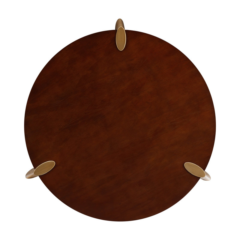 NTC Tribase 47 Inch Modern Design Round Dining Table, Rustic Oak