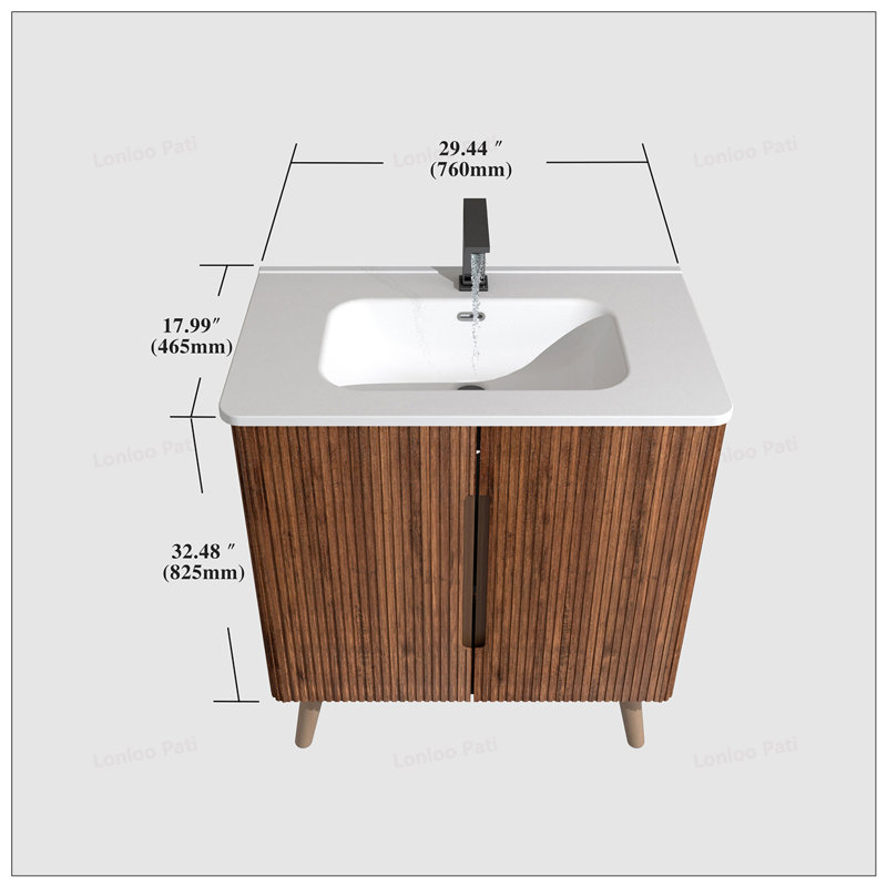 Meuble-lavabo rayé 30 po avec lavabo