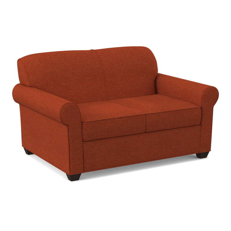 Finn 59" Rolled Arm Sofa Bed Loveseat with Reversible Cushions, Cafelle, Antic Cinder