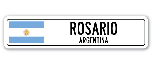Plaque de rue Rosario Ar en plastique robuste 4 po x 18 po