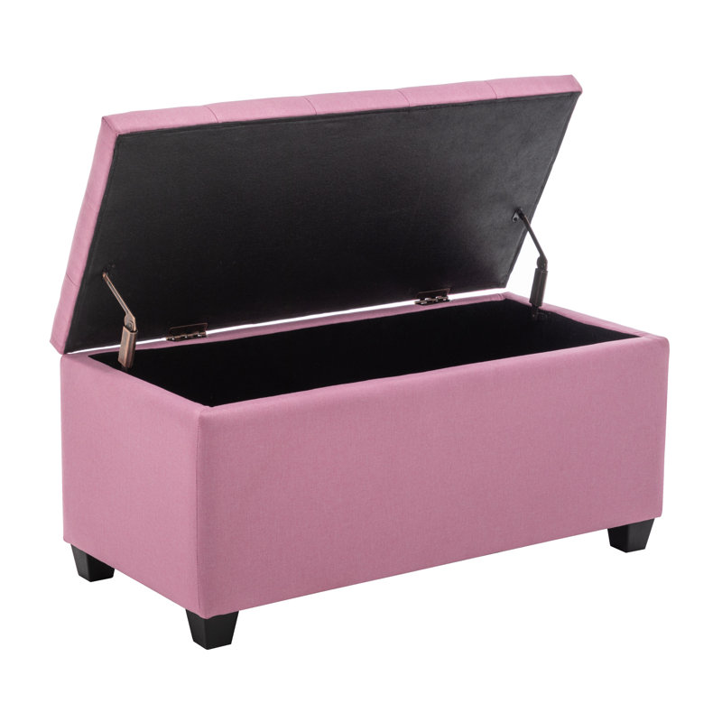 Banc de rangement en tissu Teodula, Rose