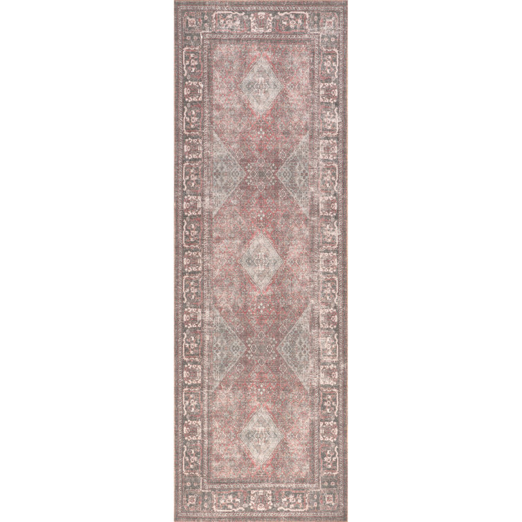 Jeccica Distressed Vintage Medallion Jute Blend Polyester Area Rug