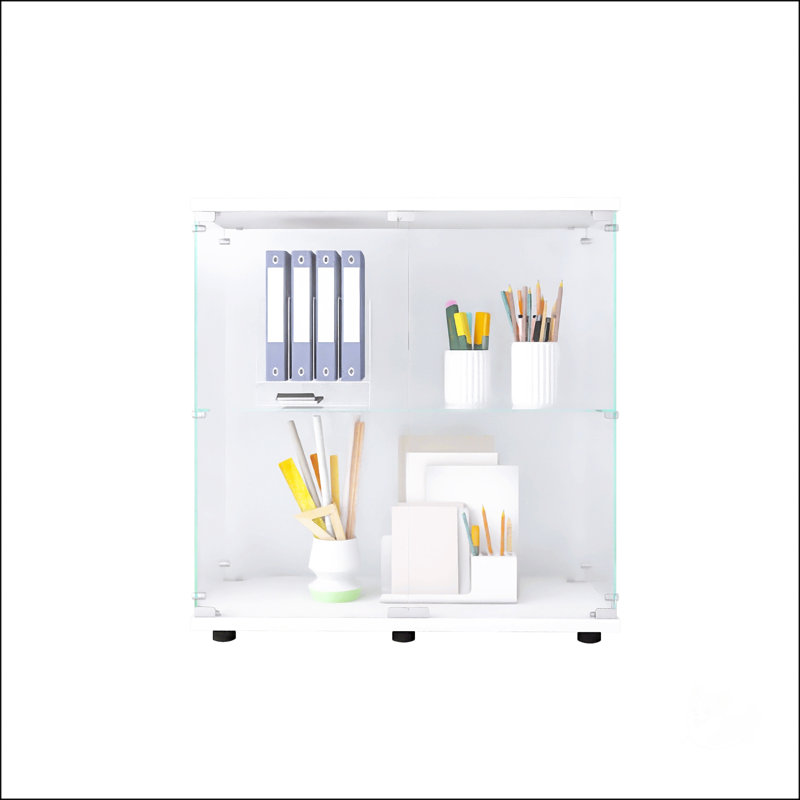 Vitrine en verre 2 couches, Blanc