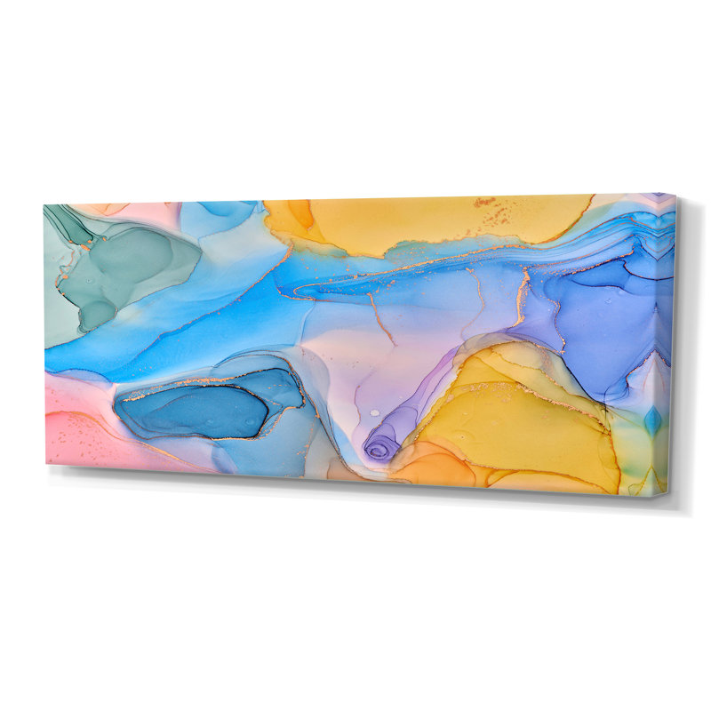 «Blue and Yellow Tender», impression sur toile, Toile tendue, H 28 po x l 60 po