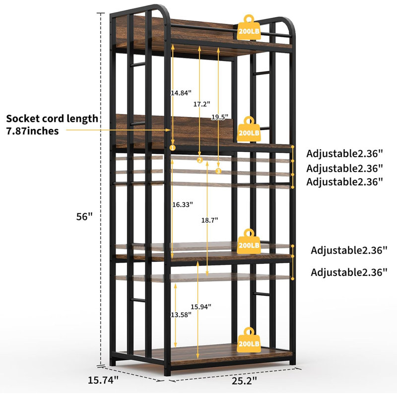 Fabrication en acier robuste - Faites confiance à un cadre en métal robuste conçu pour supporter solidement les micro-ondes et les appareils lourds, assurant ainsi une stabilité durable pour tous vos articles de cuisine essentiels.