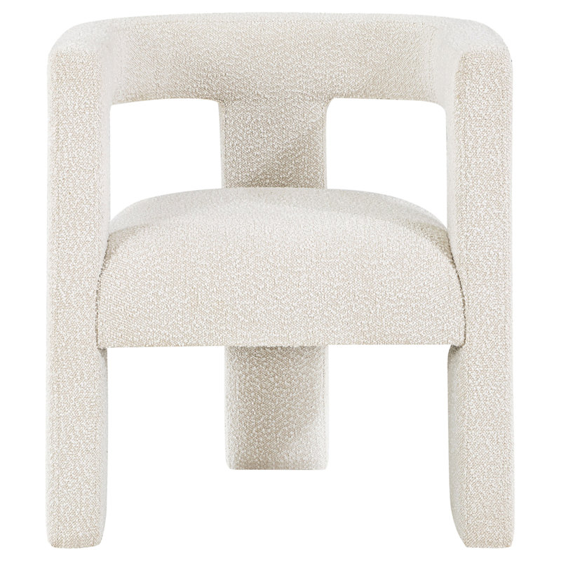 Chaise d'appoint rembourrée 1pc Contemporary Boucle, Beige