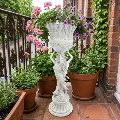 Les Filles Joyeuses Neoclassical Urn Plant Stand
