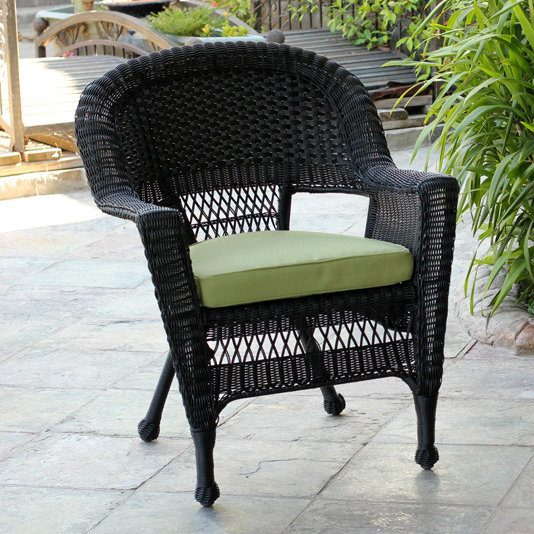 Chaise de patio avec coussins, Vert sauge, Blanc
