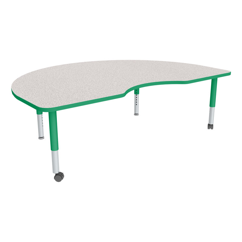 Table d'activité pour enfants à hauteur ajustable avec roulettes, Gris nebula, Vert