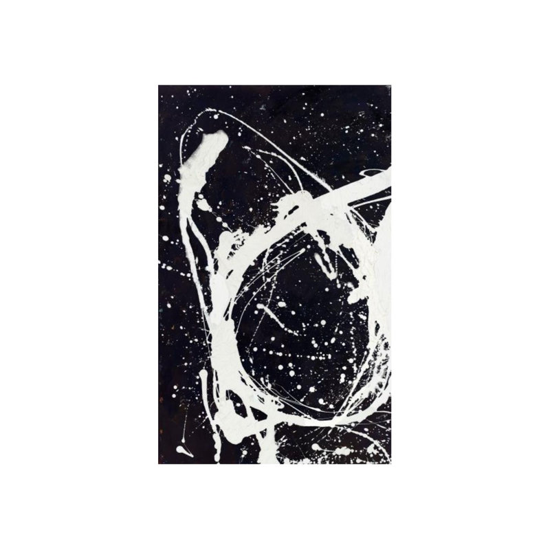 Black Rhythm II Painting by Samuel Kane, Hand Embellishment Texture, 39" H x 24" W
