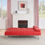 Canapé-lit pliant double en cuir rouge 67 pouces avec table basse pour bureau-95412208