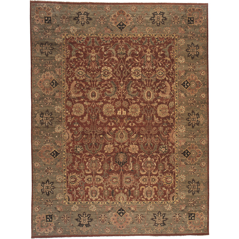 Tapis de couloir en laine noué à la main brun / rouille, Tapis de couloir 5 pi 9 po x 11 pi 9 po