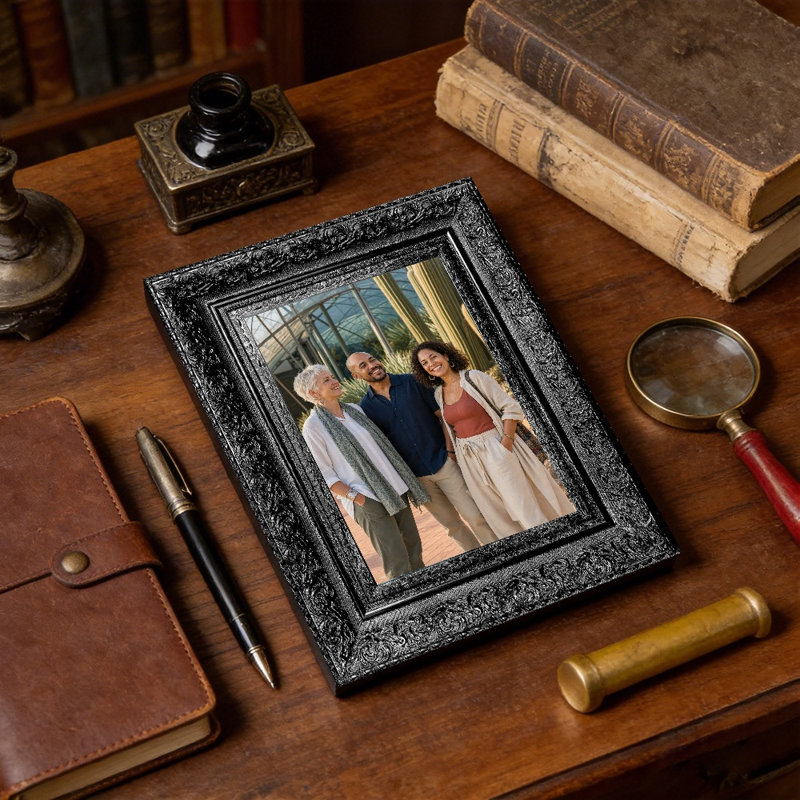 Cadre photo 3 pièces noir pour présentation de photos et de photos de famille 5 po x 7 po, 3, 5" x 7", Black