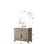 Meuble-lavabo simple en chêne gris l 36 po x P 22 po, comptoir en marbre de culture, miroir de 34 po et robinet de salle de bain