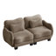 Canapé courbé 71 po en chenille avec coussins lombaires, coussins de nuage et accoudoirs ergonomiques, taupe champignon-789167437