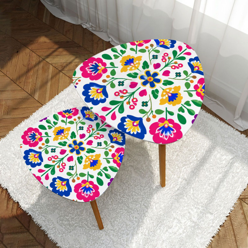 Ensemble de 2 tables basses gigognes Triangle