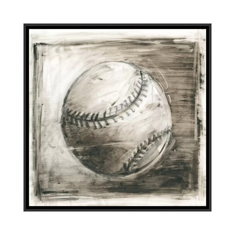 « varsity i », impression sur toile, H 18 po x l 18 po x P 1,5 po, Toile avec cadre noir, Pas de tapis
