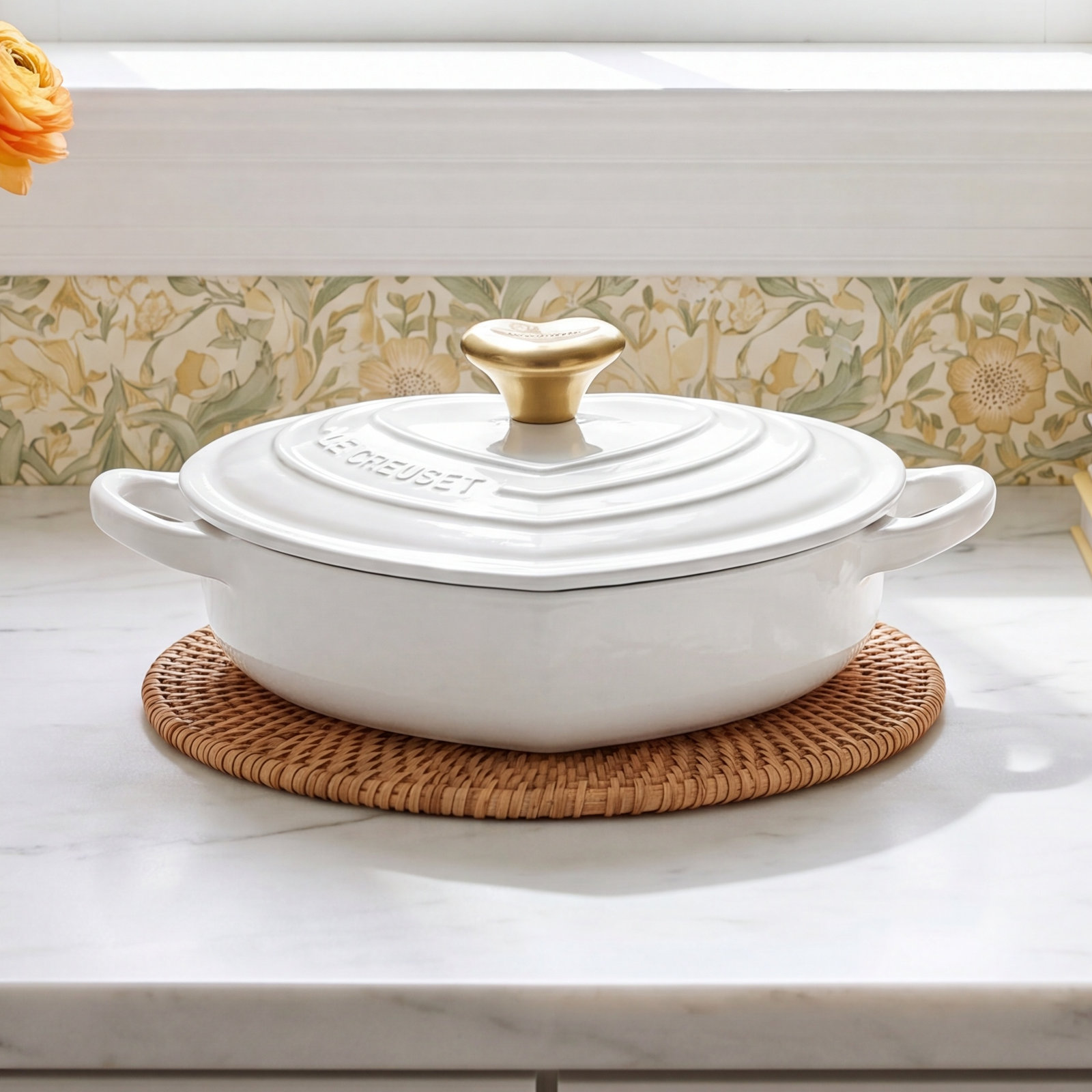 Cast Iron Heart Dish, White