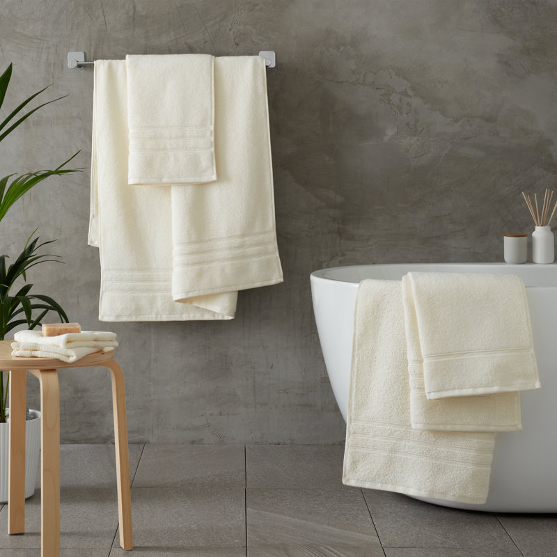 Zero Twist 100% Cotton 6-Piece Towel Bale, Cream