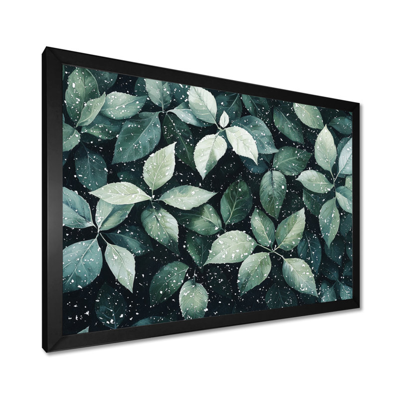«Evergreen Leaves In Snow I», art mural sur toile, Reproduction encadrée d'une seule photo, H 30 po x l 40 po