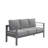 73" All-Weather Aluminum Patio Sofa, 3 Seat Outdoor Couch With  Thick Dark Gray Cushions & Gray Frame-344468938-344468935