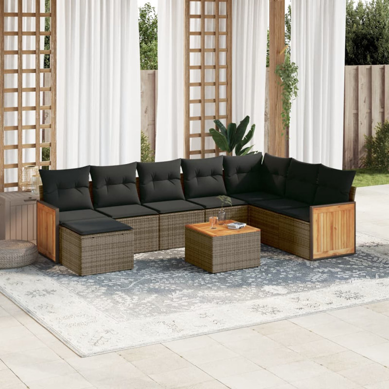 Grand canapé modulaire en rotin PE Vidaxl