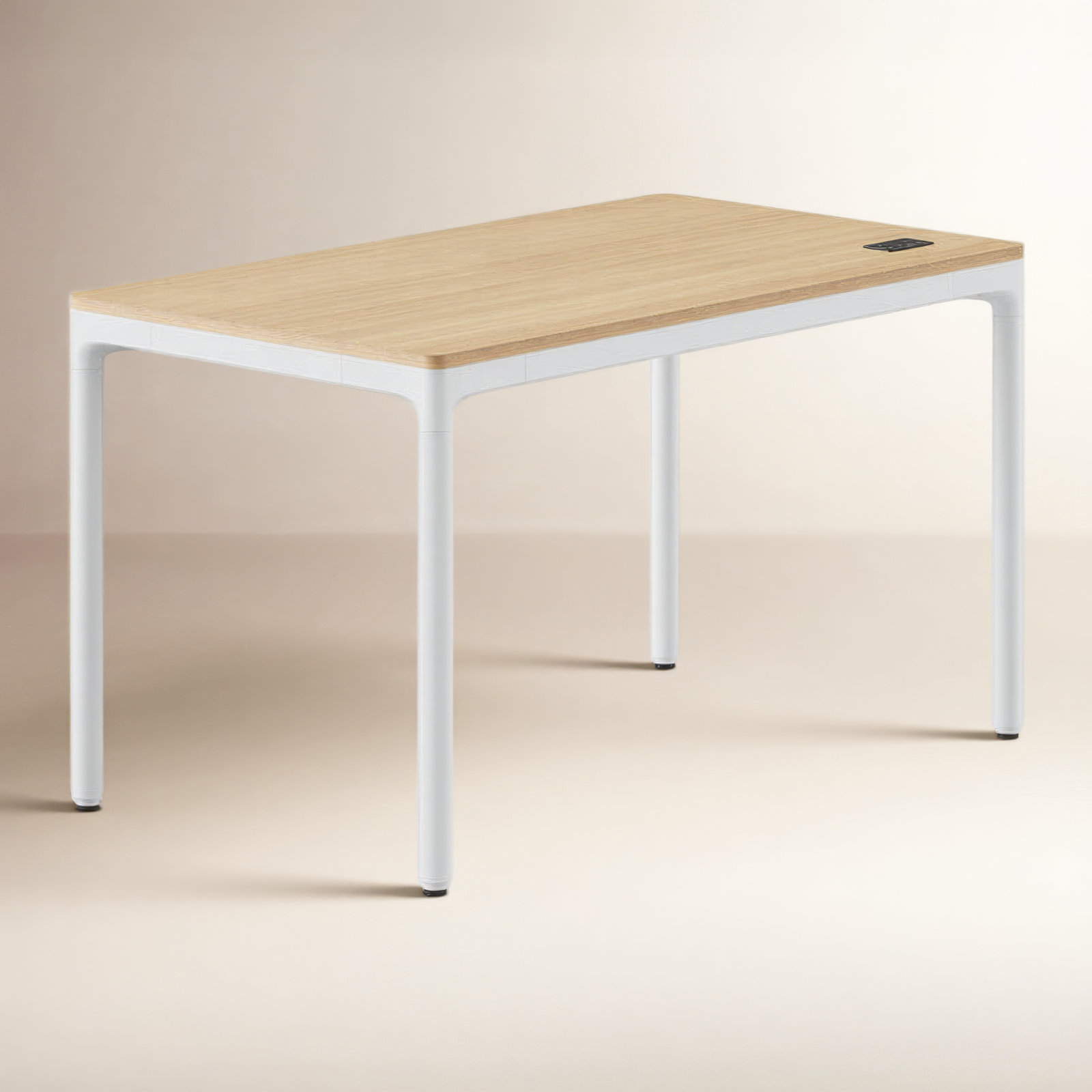 Standing Desk, 44.6" H x 48" W x 27" D, Woodgrain, White