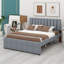 Lit plateforme tapissier avec lit gigogne-189290227