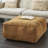 Sharita Brown Leather Low Profile Square Stuffed Pouf with Patchwork Design-1916222230