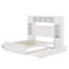 Lit en bois avec armoire tout-en-un, tablette et prises, lit gigogne-12642814