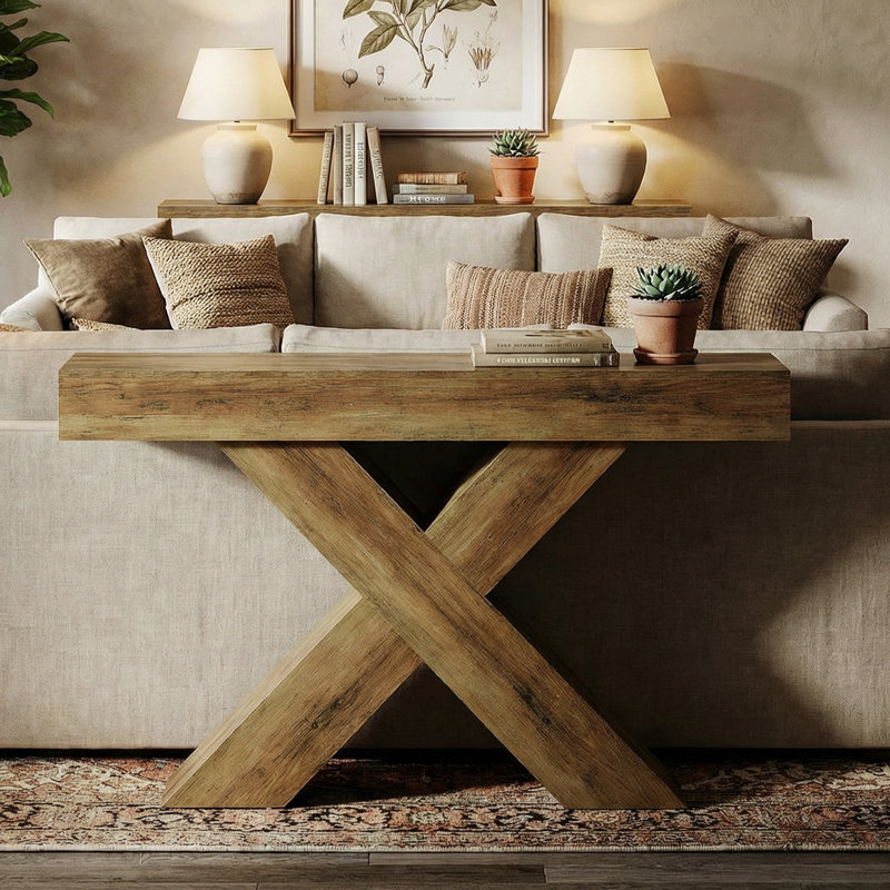Wooden Unique Design 55" Console Table
